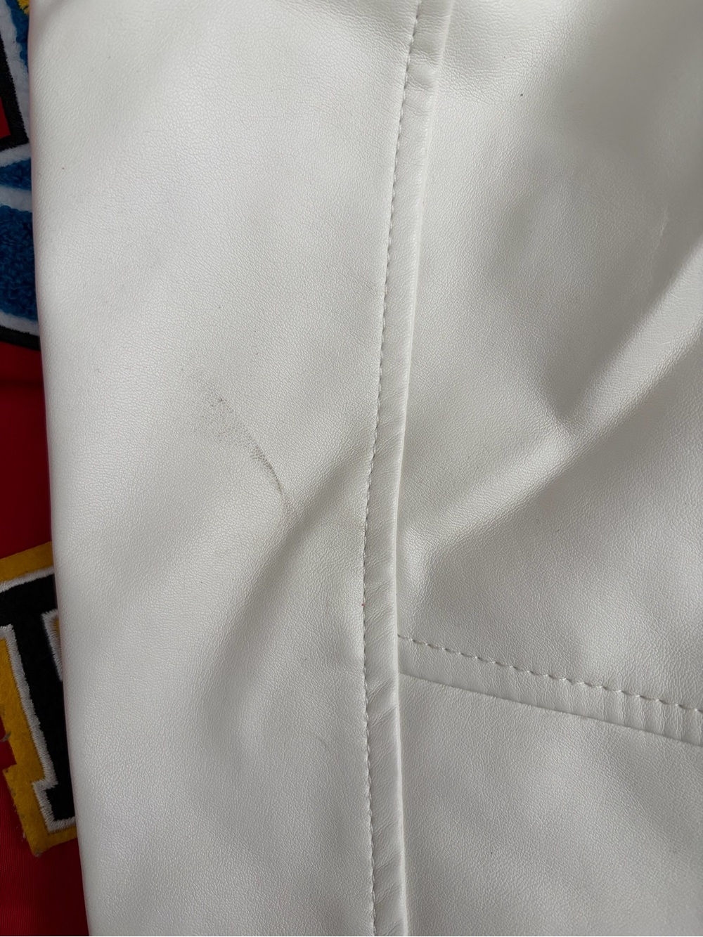 Red & White First Row Varsity Jacket - Picture 5 of 6